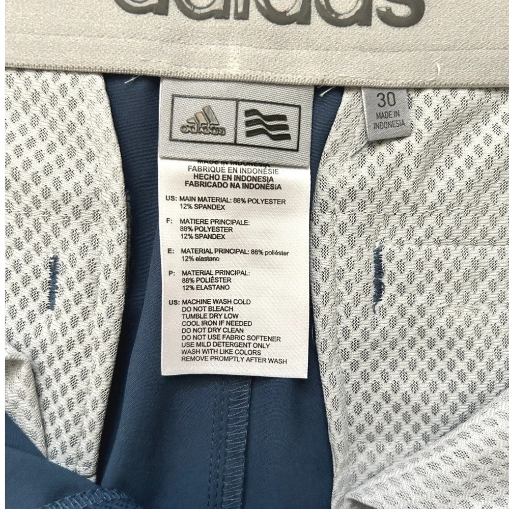 Adidas Men Golf Shorts I Blue Herringbone Stretch Performance I‎ Size 30